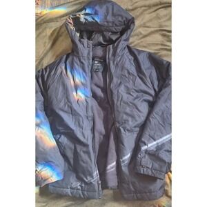 All In Motion Kids XL Black Hooded Jacket Water Wind Resistant Fleece Lined